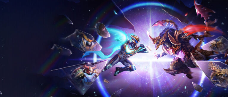 Gaya Gigaman, a glowing armored hero, clashing with Zargorah, a giant spiked beast, amidst floating reflective glass shards